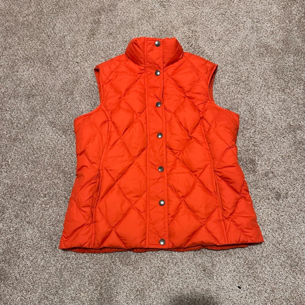 Lands' End Bright Orange Quilted Vest